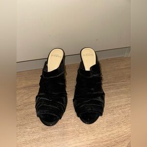 Alexandre Birman Italian suede open toe block heel mules size 38